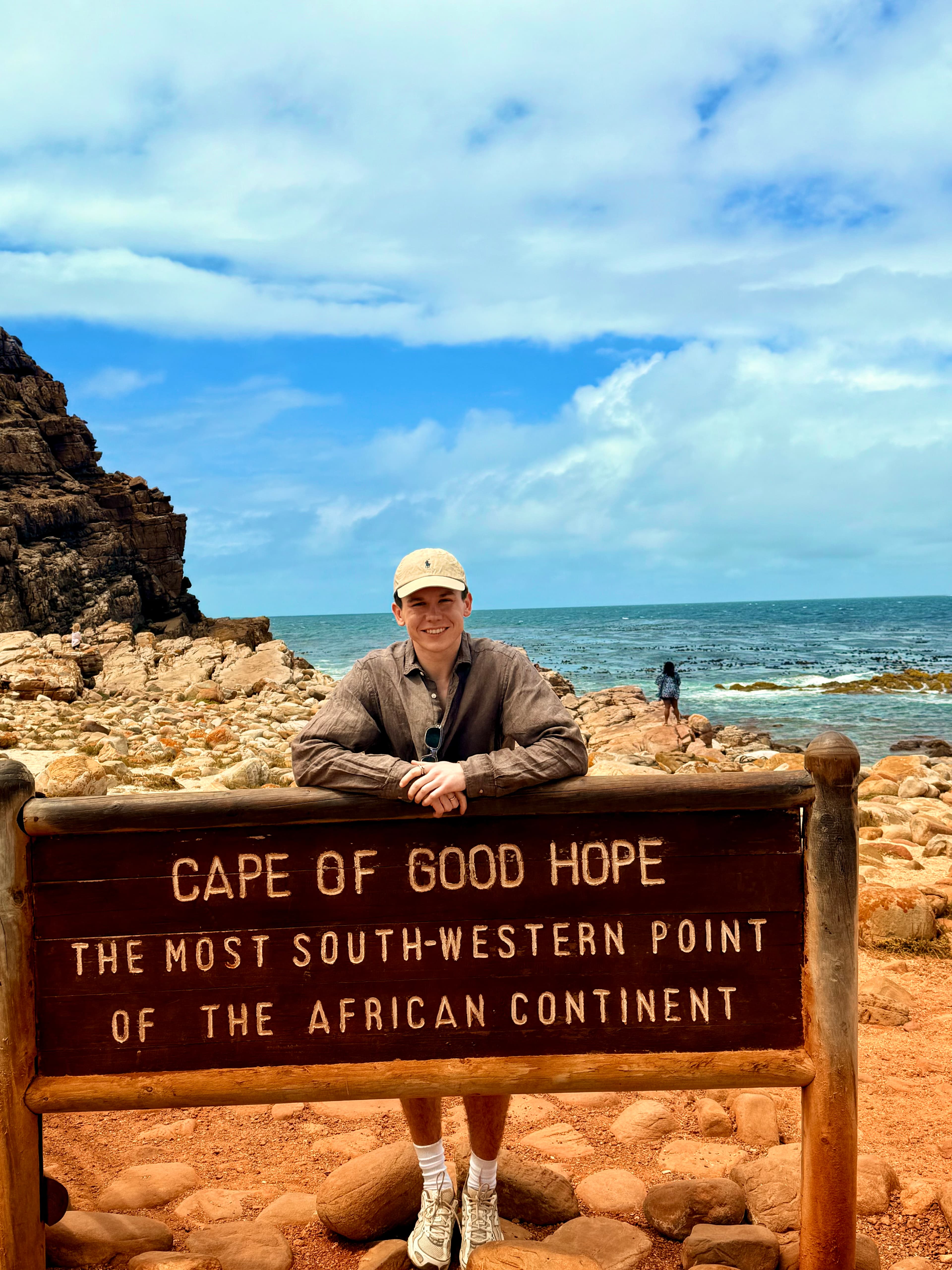 Alex at the Cape of Good Hope sign.