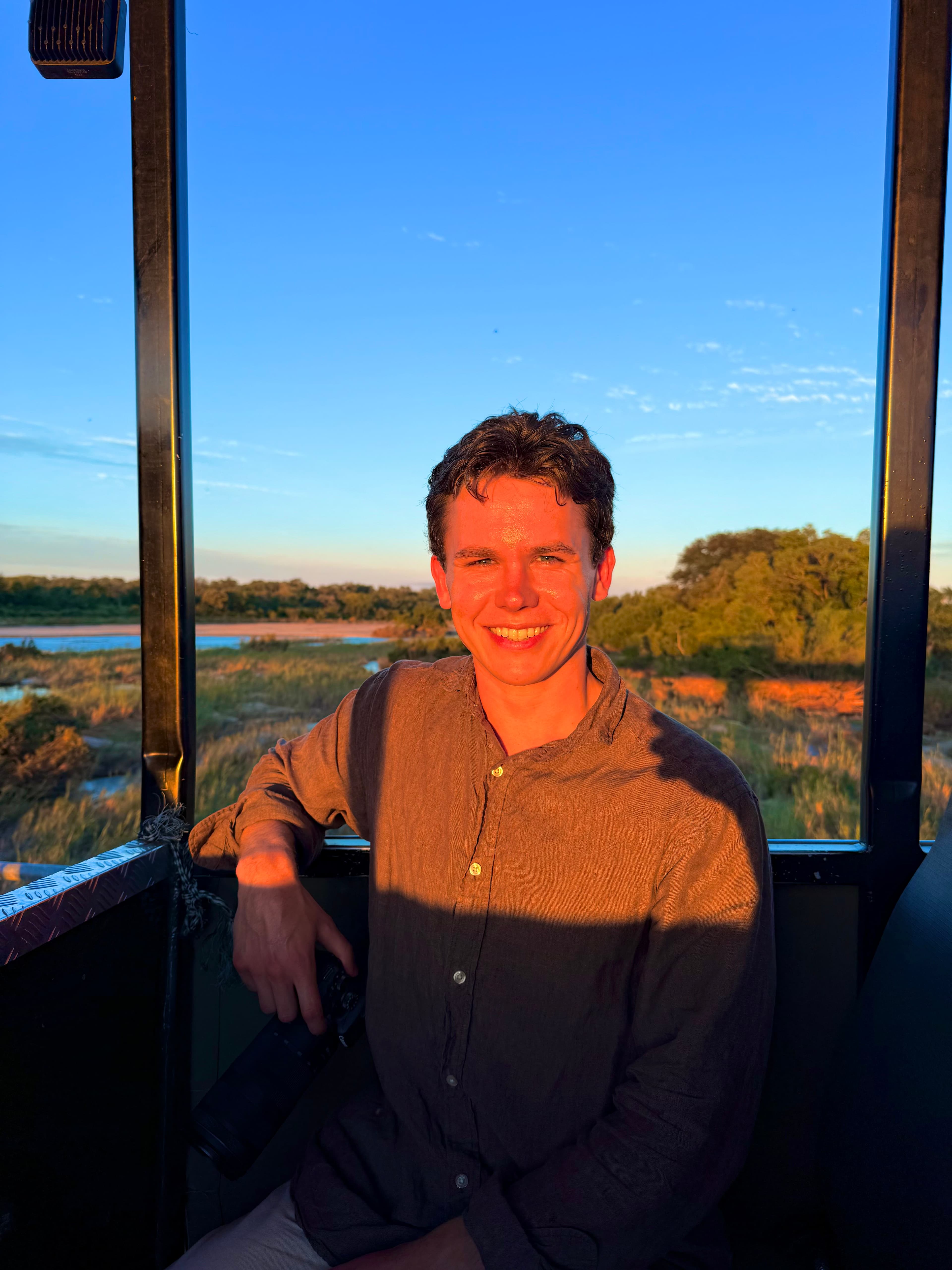 Golden hour portrait during safari.