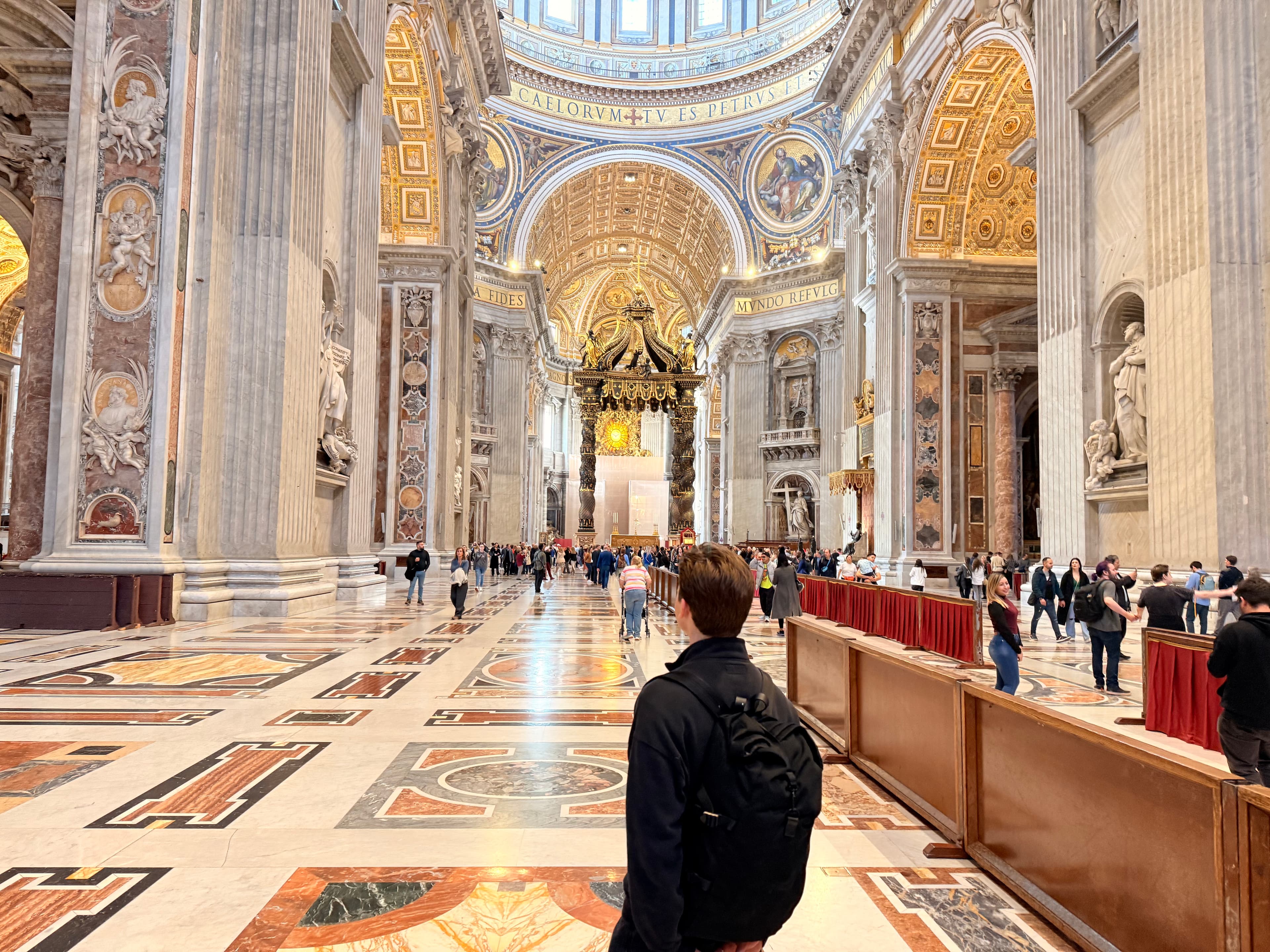 Inside St Peter's Basilica in Vatican City.