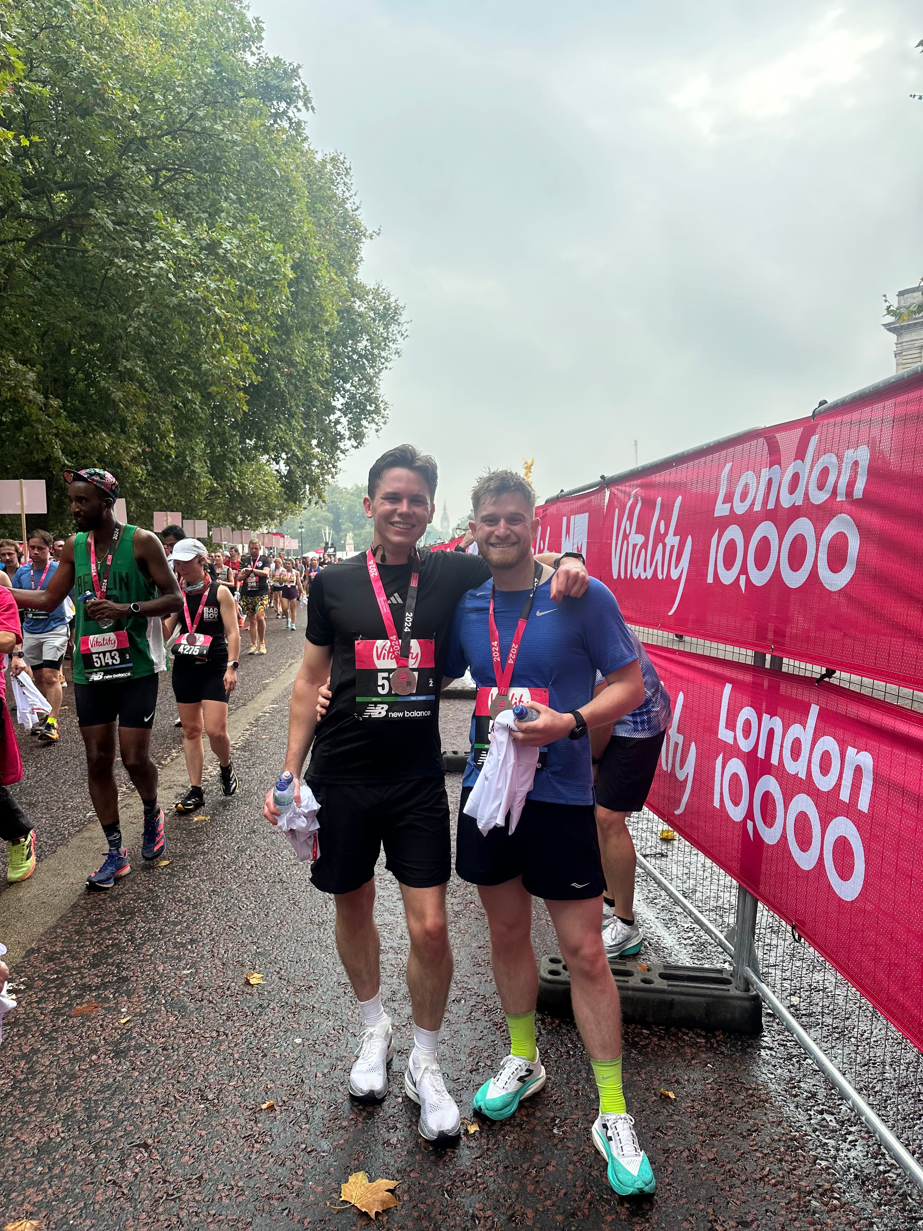 At the finish of a London 10K.